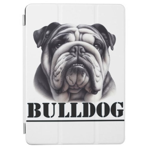 Bulldog in black  white iPad air cover