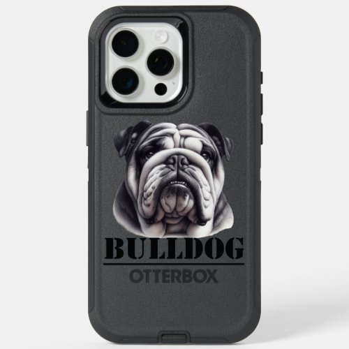 Bulldog in black  white iPhone 15 pro max case