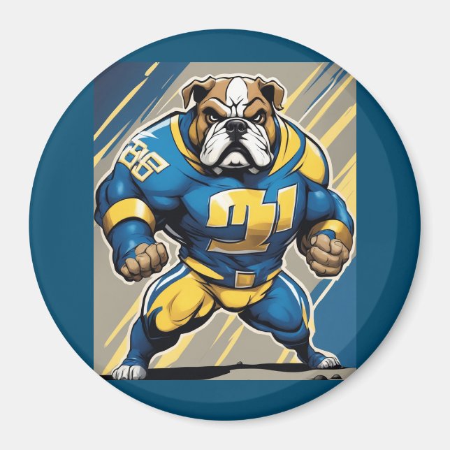 Bulldog in Chargers Colors Magnet (Front)
