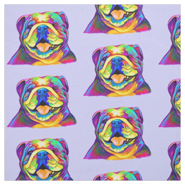 Bulldog in Colors Fabric (Swatch)