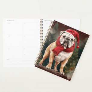 Bulldog in Snow Christmas Planner