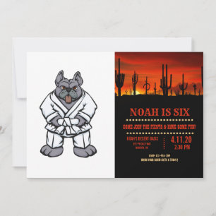 Bulldog jiu jitsu choose background color invitation