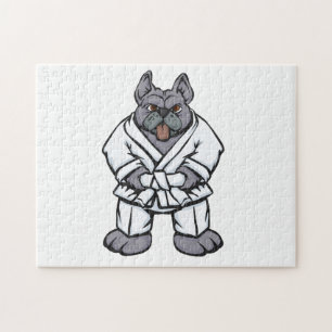 Bulldog jiu jitsu choose background color jigsaw puzzle