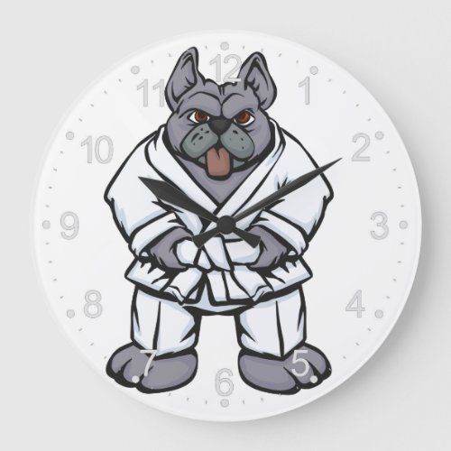 Bulldog jiu jitsu  choose background color large clock