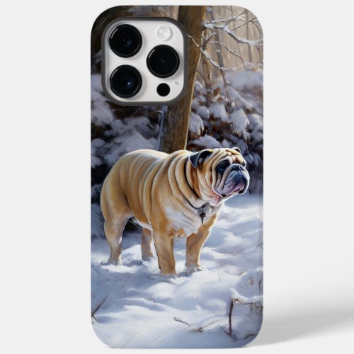Bulldog Let It Snow Christmas Brushed  Case_Mate iPhone 14 Pro Max Case