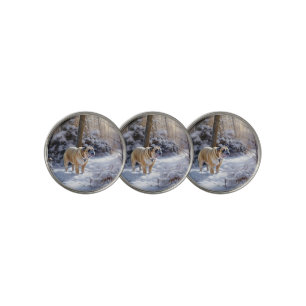 Bulldog Let It Snow Christmas Brushed Golf Ball Marker