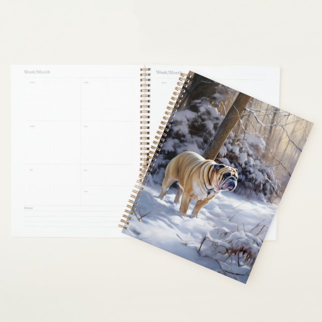 Bulldog Let It Snow Christmas Brushed  Planner (Display)