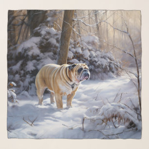 Bulldog Let It Snow Christmas Brushed Scarf