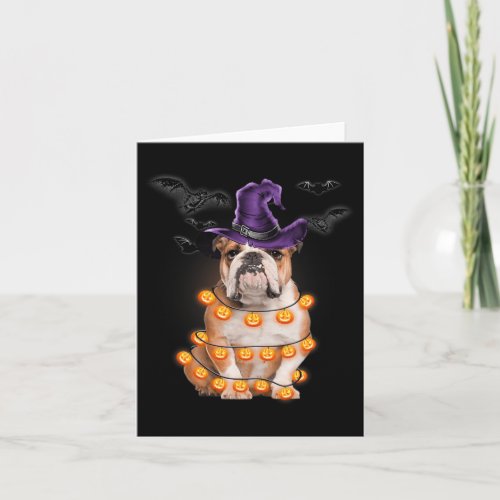 Bulldog Light Pumpkin Fun Halloween Tee  Card