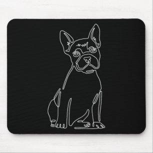 Bulldog Line Art Cute Fun Dog Mom  Mouse Pad