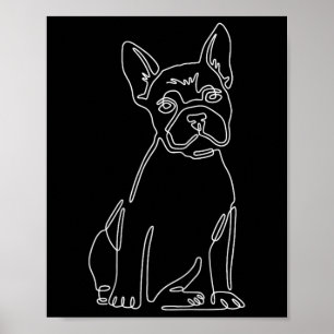 Bulldog Line Art Cute Fun Dog Mom Poster