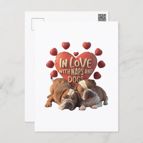 Bulldog Love Celebrate love Postcard