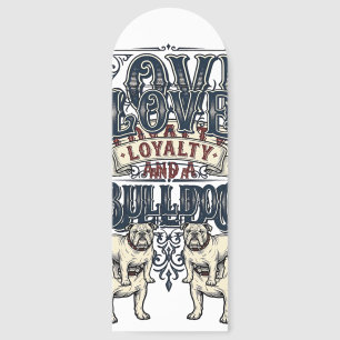 Bulldog Love Shirt Vintage Engraving Dog Quote Des Bookmarks