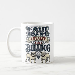 Bulldog Love Shirt Vintage Engraving Dog Quote Des Coffee Mug