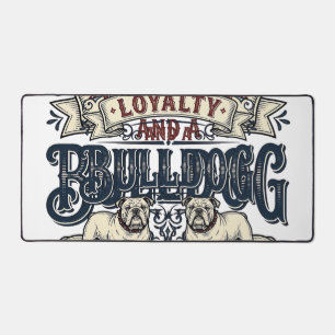 Bulldog Love Shirt Vintage Engraving Dog Quote Des Desk Mat