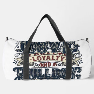 Bulldog Love Shirt Vintage Engraving Dog Quote Des Duffle Bag