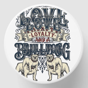 Bulldog Love Shirt Vintage Engraving Dog Quote Des Mini Candle Favors