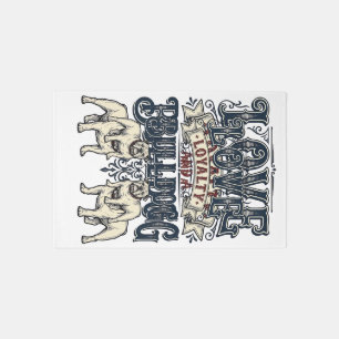 Bulldog Love Shirt Vintage Engraving Dog Quote Des Rug