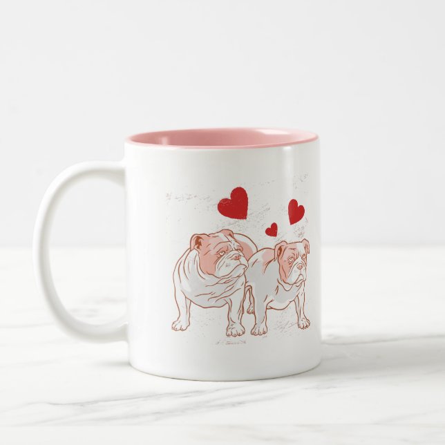 Bulldog Love Two-Tone Coffee Mug (Left)