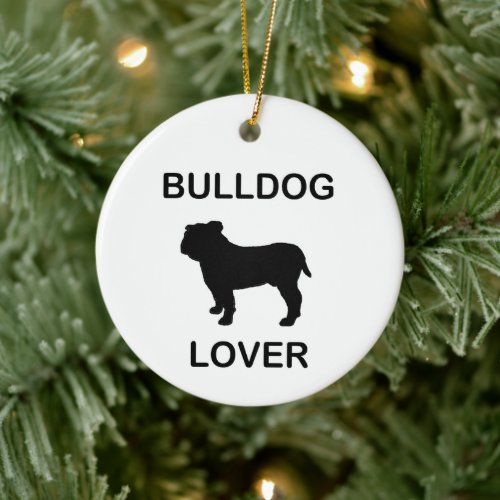 bulldog lover ceramic ornament
