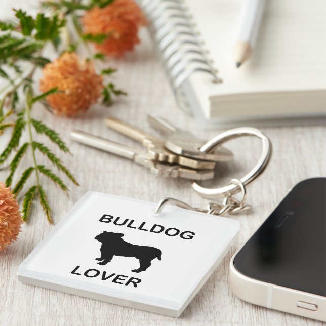 bulldog lover keychain (Front Right)
