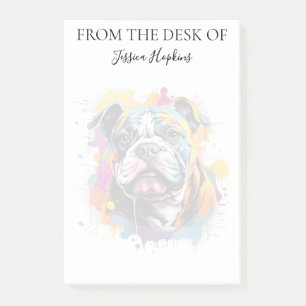 Bulldog Lover Monogrammed Dog Post-it Notes