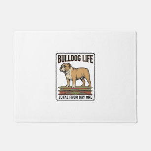 Bulldog Lover Shirt Vintage Engraved Dog Art_1 Doormat