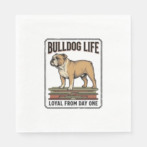 Bulldog Lover Shirt Vintage Engraved Dog Art_1 Napkins