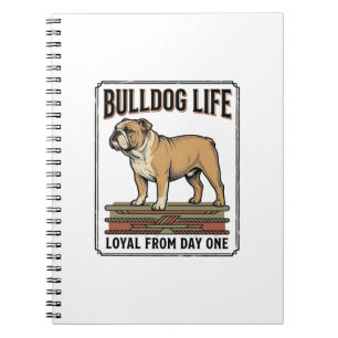 Bulldog Lover Shirt Vintage Engraved Dog Art_1 Notebook