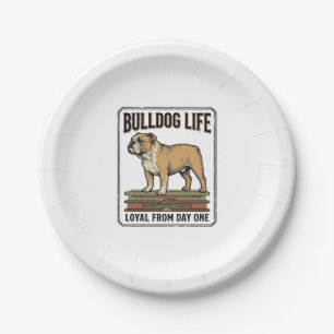 Bulldog Lover Shirt Vintage Engraved Dog Art_1 Paper Plates