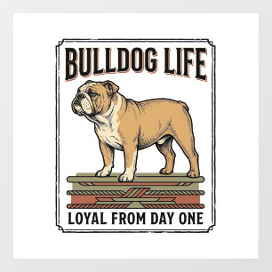 Bulldog Lover Shirt Vintage Engraved Dog Art_1 Window Cling