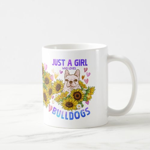 Bulldog Lover Sunflower Dog Lover Trainer Floral Coffee Mug