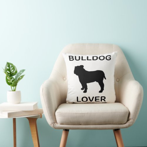 bulldog lover throw pillow