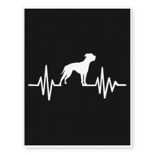 Bulldog Lovers Bulldog Heartbeat Temporary Tattoos
