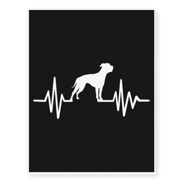 Bulldog Lovers | Bulldog Heartbeat Temporary Tattoos (Front)