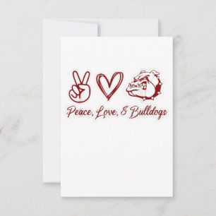 Bulldog Lovers Bulldog Peace Love Bulldog Owner RSVP Card