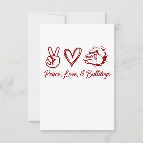 Bulldog Lovers  Bulldog Peace Love Bulldog Owner RSVP Card