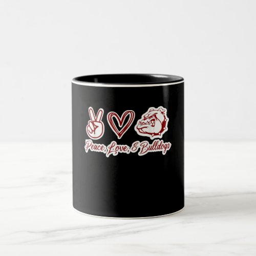 Bulldog Lovers  Bulldog Peace Love Bulldog Owner Two_Tone Coffee Mug