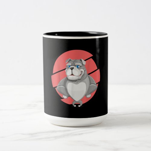 Bulldog Lovers  Funny Drawing Of Bulldog Two_Tone Coffee Mug