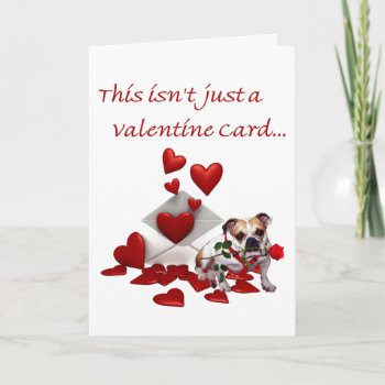 Bulldog Maddie Rose And Hearts Valentine Holiday Card by 4westies at Zazzle