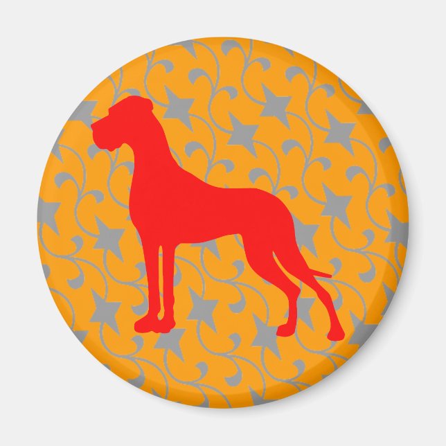 Bulldog magnet red orange (Front)