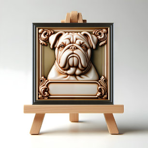 Bulldog memorial ceramic tile