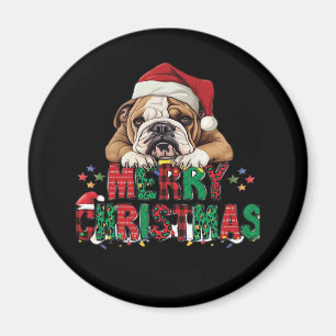 Bulldog - Merry Christmas Dog Classic T-Shirt Magnet