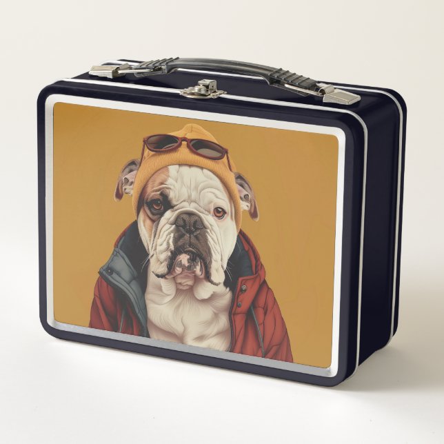 Bulldog  metal lunch box (Front)
