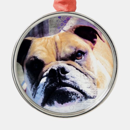 Bulldog Metal Ornament