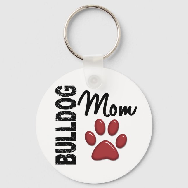 Bulldog Mom 2 Keychain (Front)
