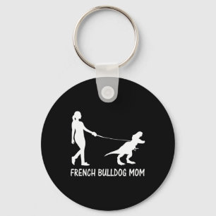 Bulldog Mom Frenchie Mama Dog Dinosaur Women Mothe Keychain