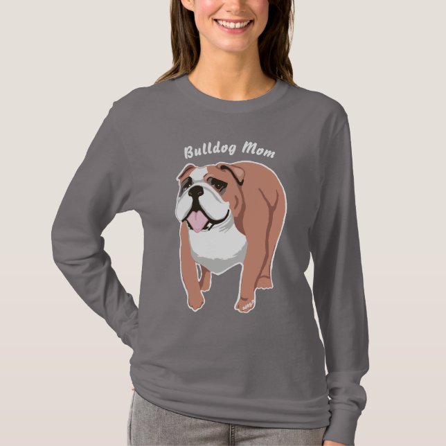 Bulldog Mom Women's Long Sleeve T-Shirt (Front)