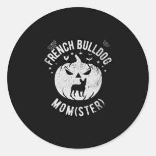 Bulldog Momster - Halloween Classic Round Sticker