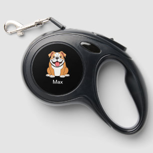 Bulldog Monogram Fun Retractable Pet Leash